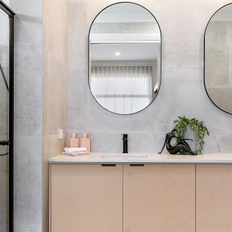 Baltic Birch Vanity round mirrors sqaure