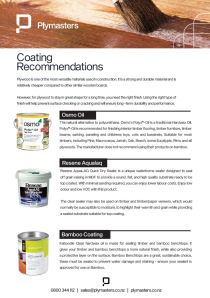 Coating Recommendations 