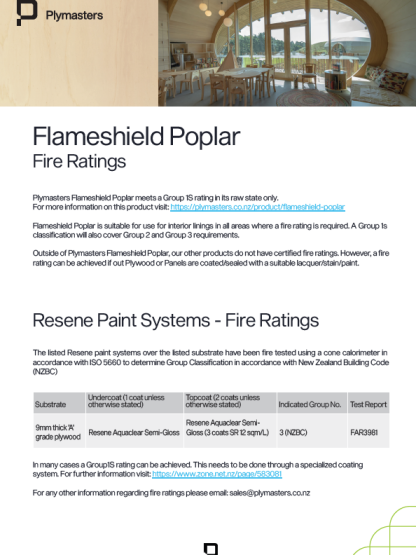 Flameshield Poplar Fire Ratings 