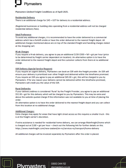 Shipping Terms and Conditions 