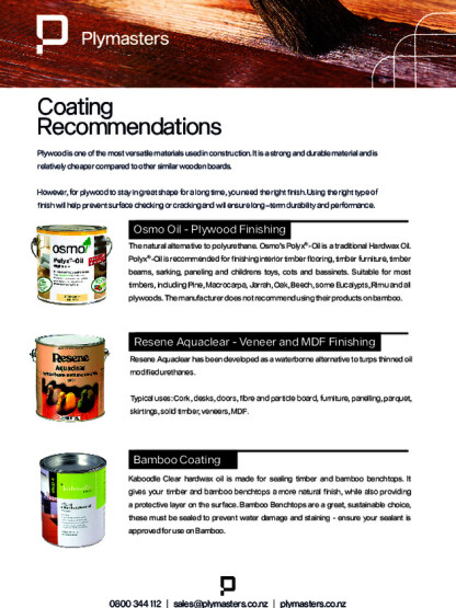 Coating Recommendations 