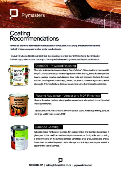 Coating Recommendations 