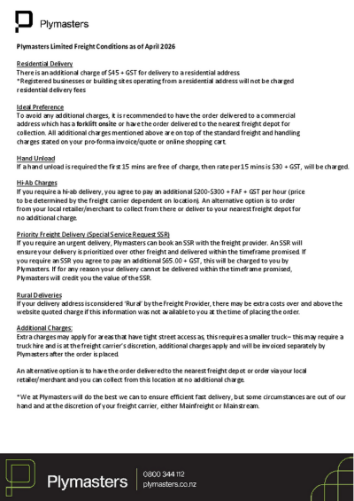 Shipping Terms and Conditions 