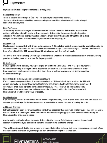 Shipping Terms and Conditions 