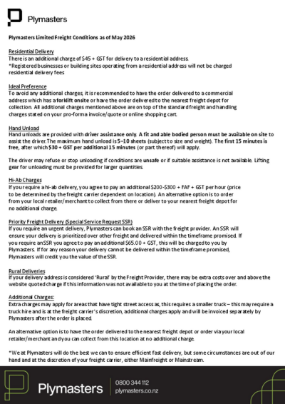 Shipping Terms and Conditions 