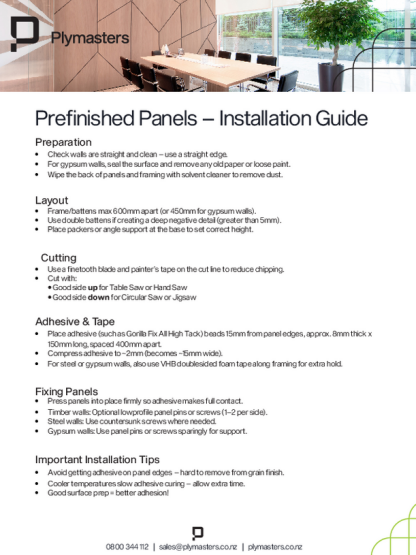Prefinished Panels Installation and Maintenance Guide 