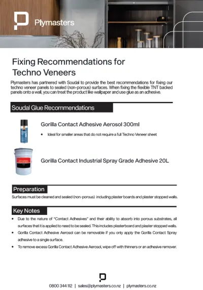 Techno Veneer Glue Fixing Recommendations 