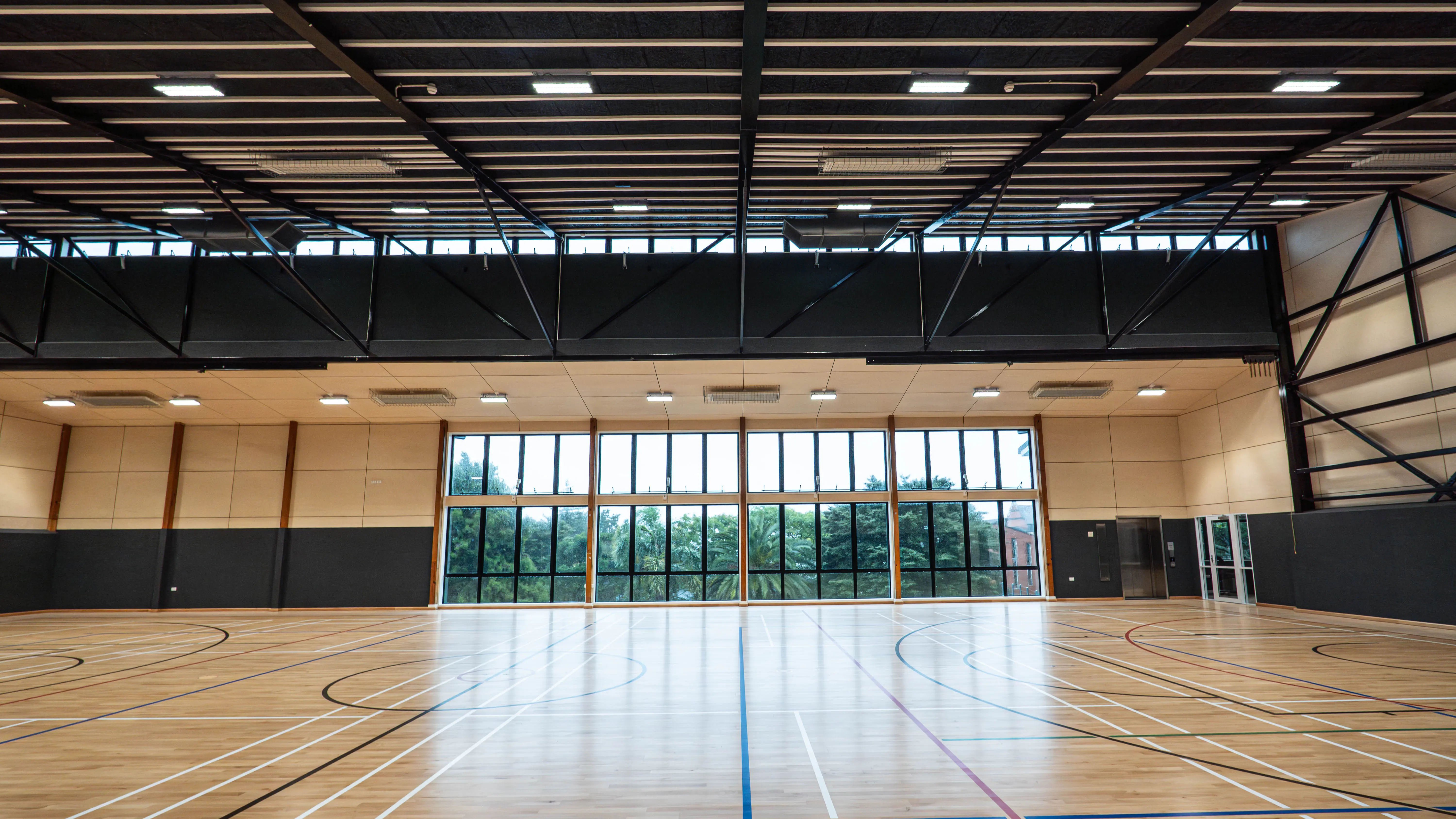 euro birch multiply ceiling lining school gym 2
