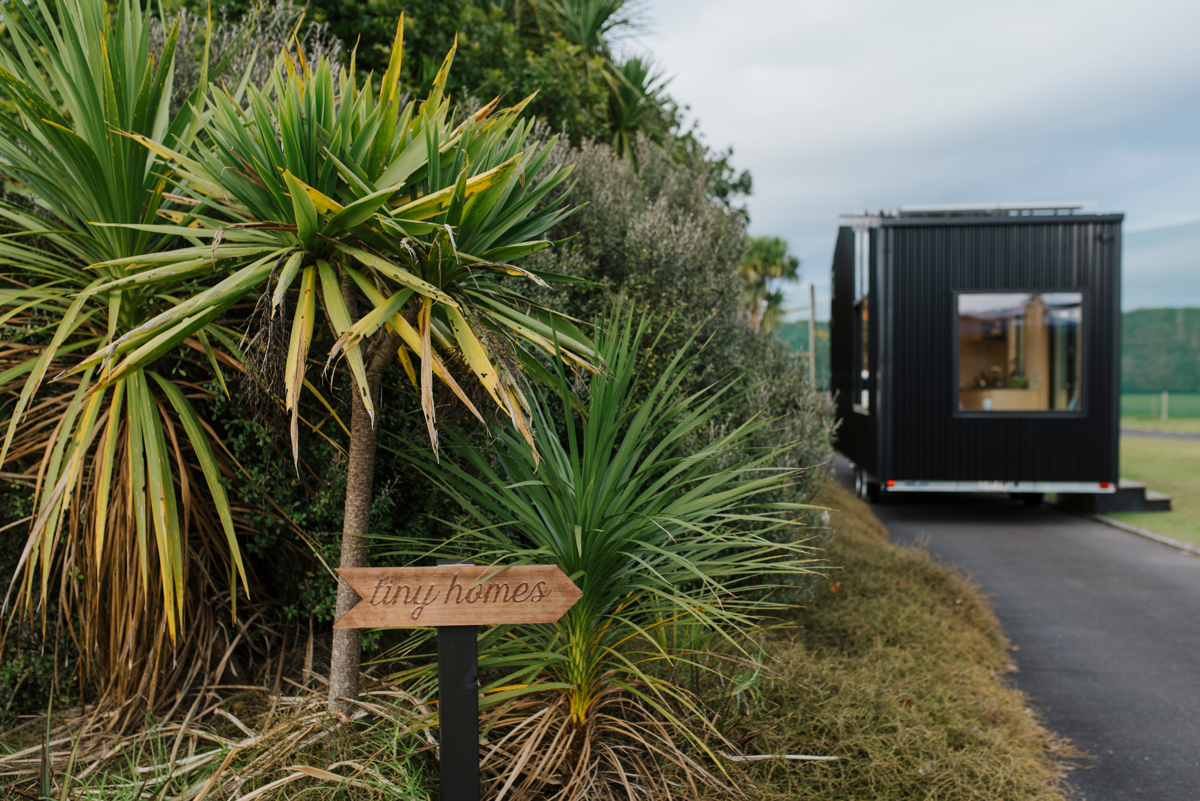 first light tiny home outside