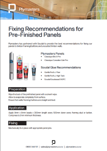 Plymasters Soudal Glue Prefinished Recommendations