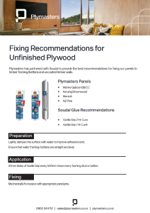Plymasters fixing recommendations for unfinished plywood